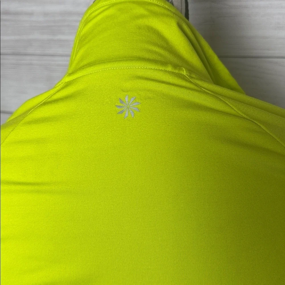 Athleta Safety Yellow Quarter-Zip Pullover Size Small - Picture 5 of 9
